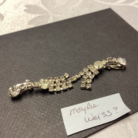 WEISS? DROP DANGLE Rhinestone earrings MOMS COLLECTIONS - Picture 8 of 8